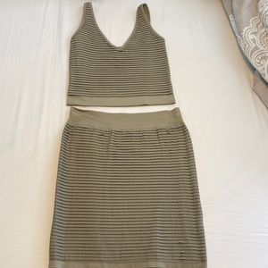 Olive green two piece dress